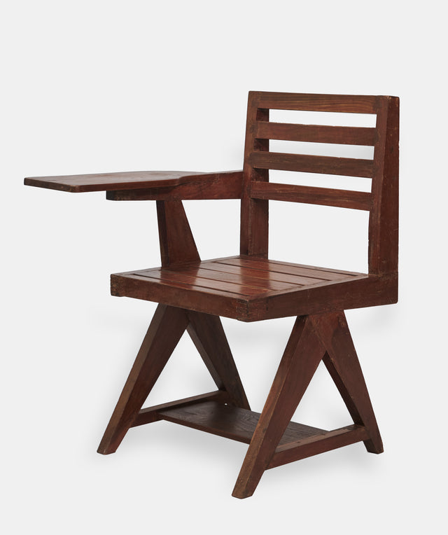 A teak paddle armchair designed for the Chandigarh University, circa 1950s