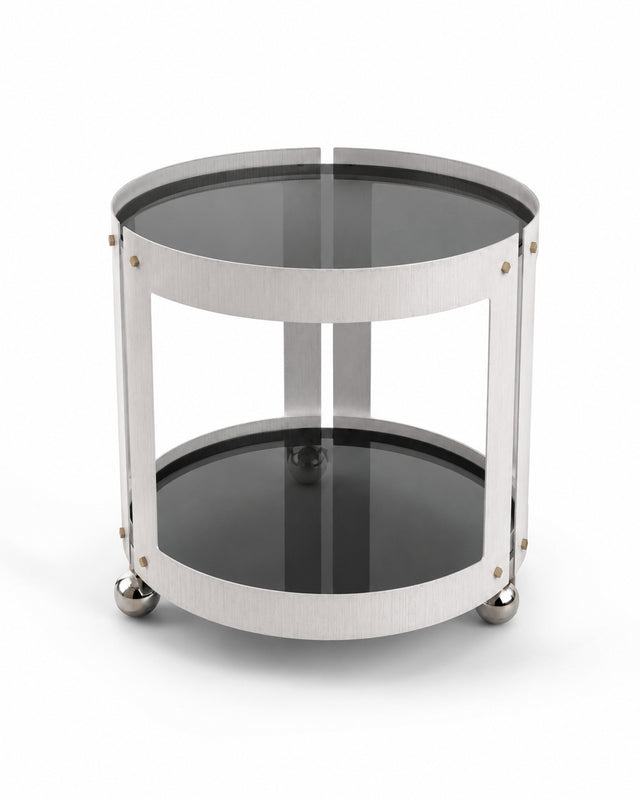 Italian School Metal and Glass Top Bar Trolley, 1970s