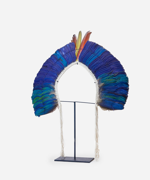 Blue indigenous headdress