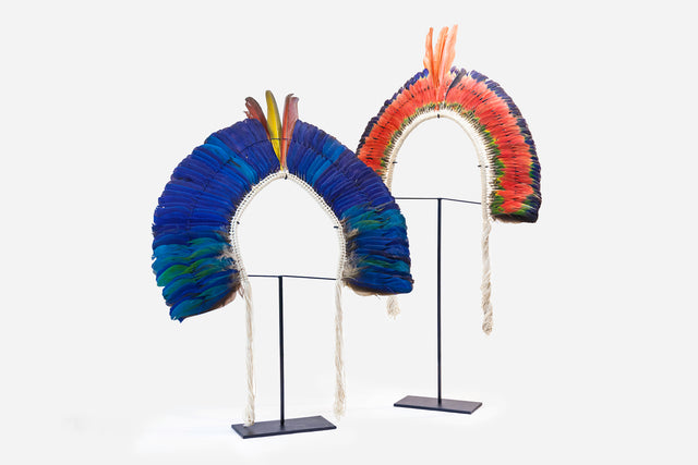 Blue indigenous headdress