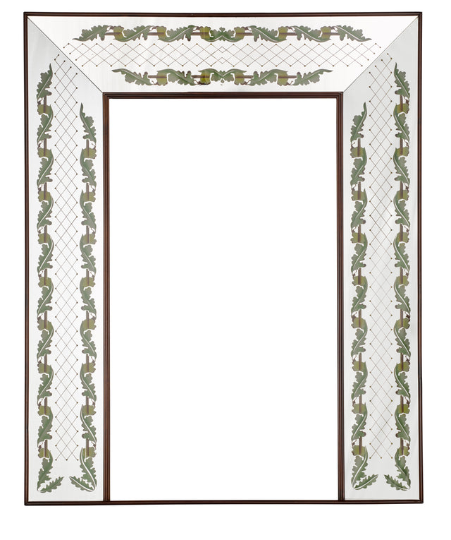 Illuminated floral mirror, circa 1930s