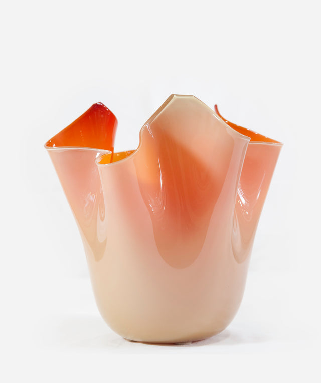 Orange 'napkin' vase, circa 1970
