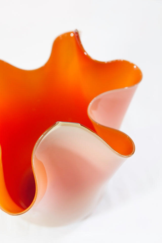 Orange 'napkin' vase, circa 1970