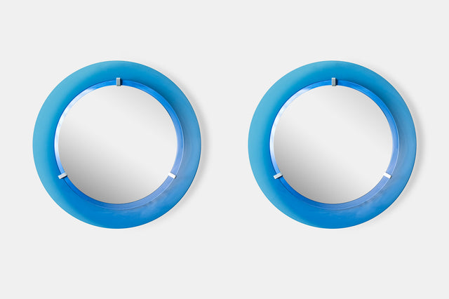 Pair of Convex Mirrors, circa 1970s