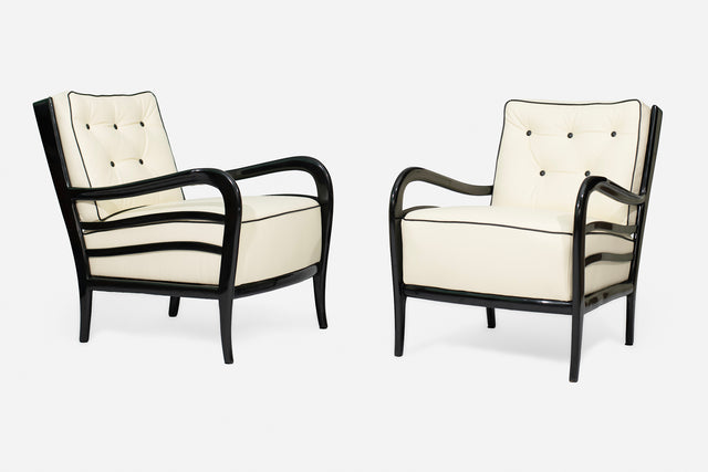 Pair of armchairs, circa 1940s.