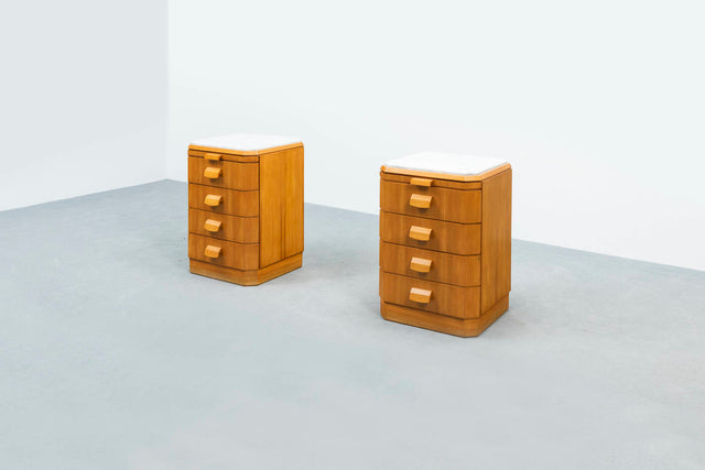 Pair of bedside tables / chests of drawers, circa 1950s