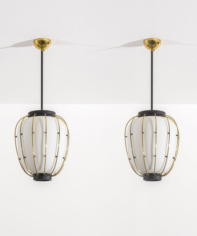Pair of ceiling lights, circa 1960s