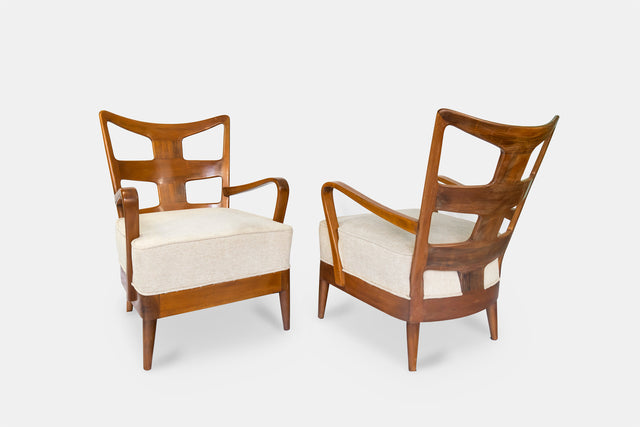 Pair of rare armchairs, mod. no. 6575, 1946