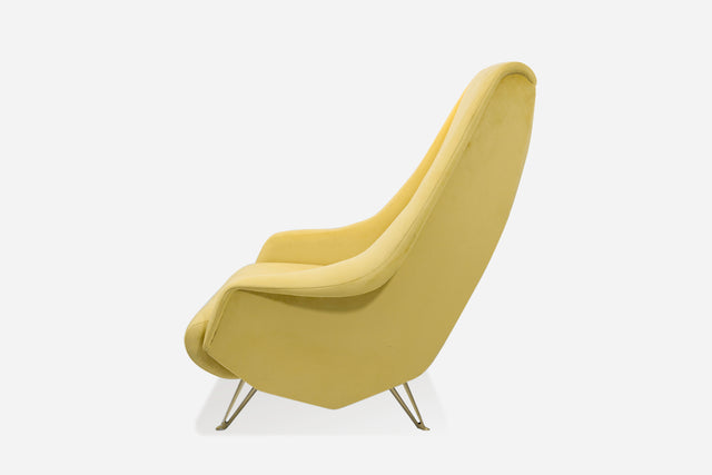 Pair of yellow armchairs, circa 1950