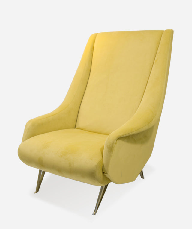 Pair of yellow armchairs, circa 1950