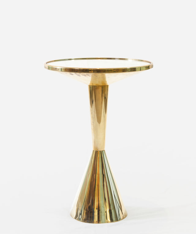 Round mirrored coffee table, circa 1980