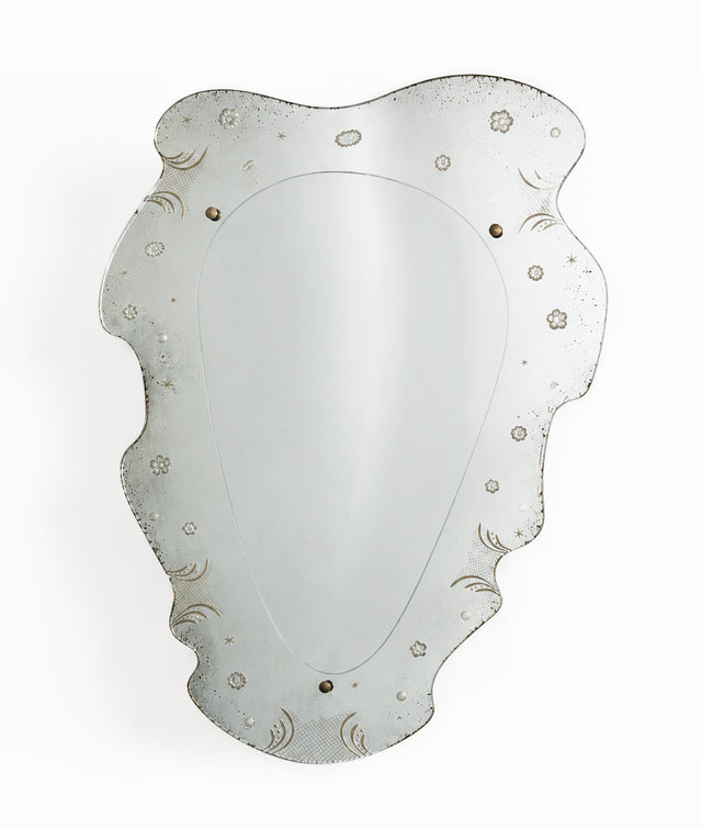 French School Asymmetrical wall mirror, 1930s.
