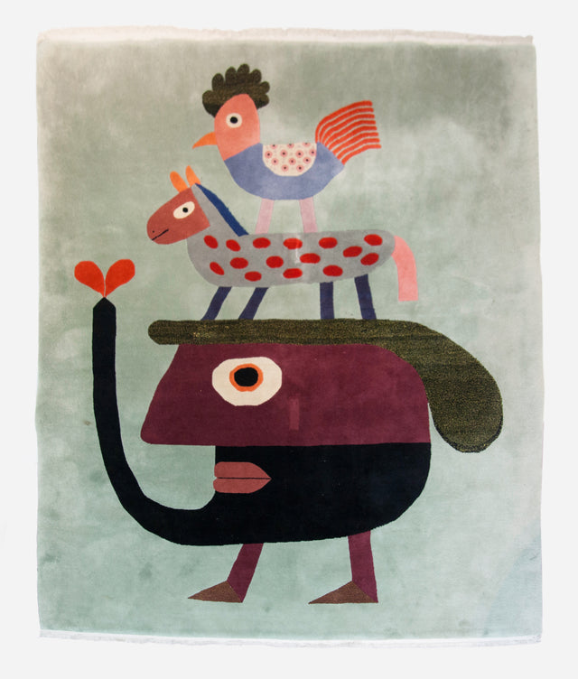 Surrealist 'Hen' rug, circa 1980