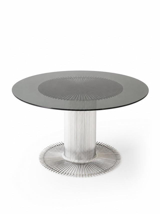 Round Dining Table with Fume' Glass Table Top