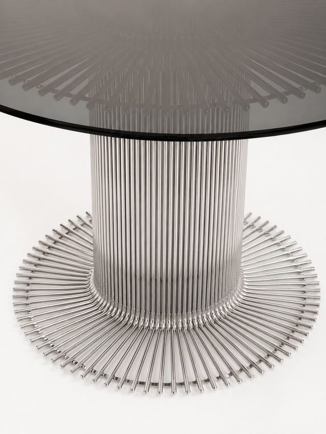 Round Dining Table with Fume' Glass Table Top