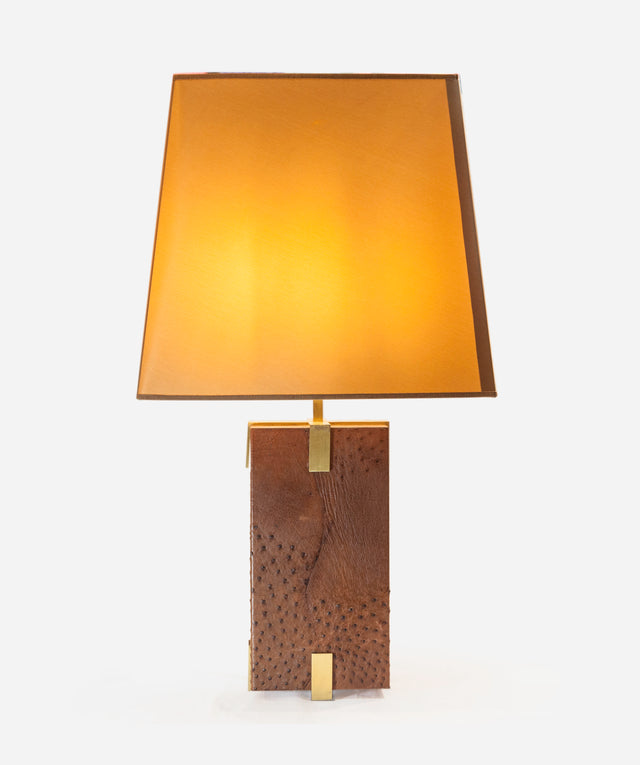 Table lamp in ostrich skin, circa 1970