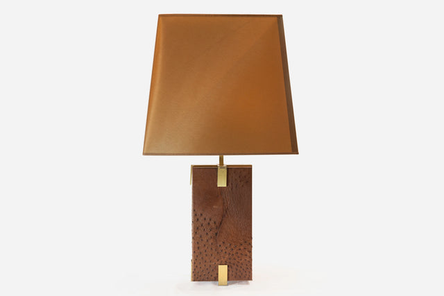 Table lamp in ostrich skin, circa 1970