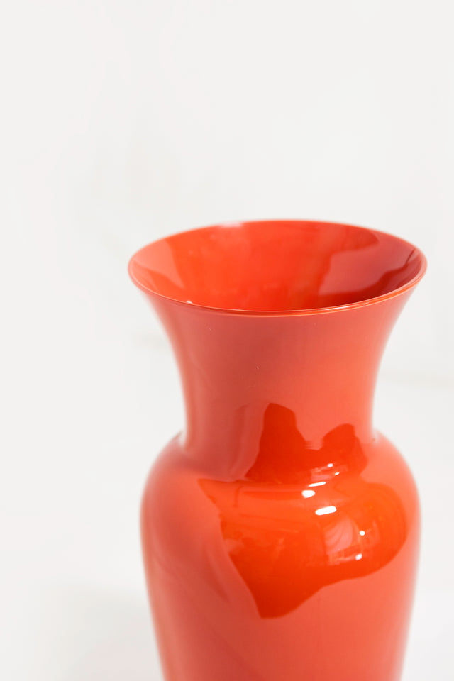 Tall orange vase, circa 1980