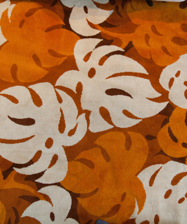 White and orange leaves rug, circa 1970