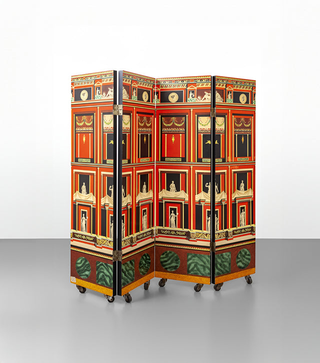 Pompeiana' pattern four-panel screen, 1951