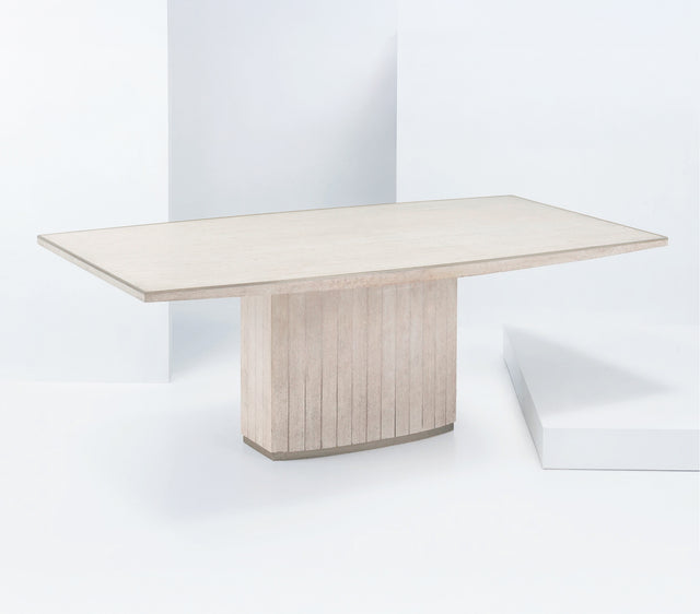Important travertine dining table, circa 1970