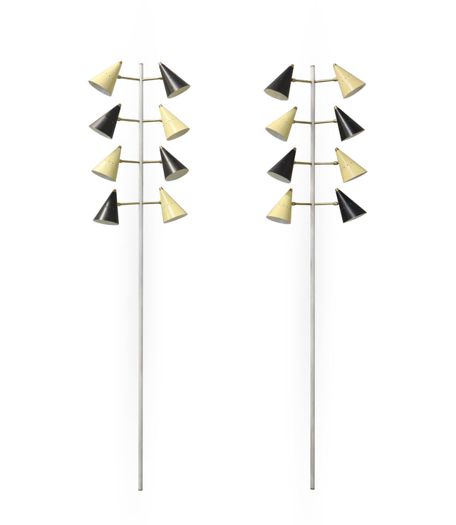 Rare pair of sculptural wall lights, circa 1950s