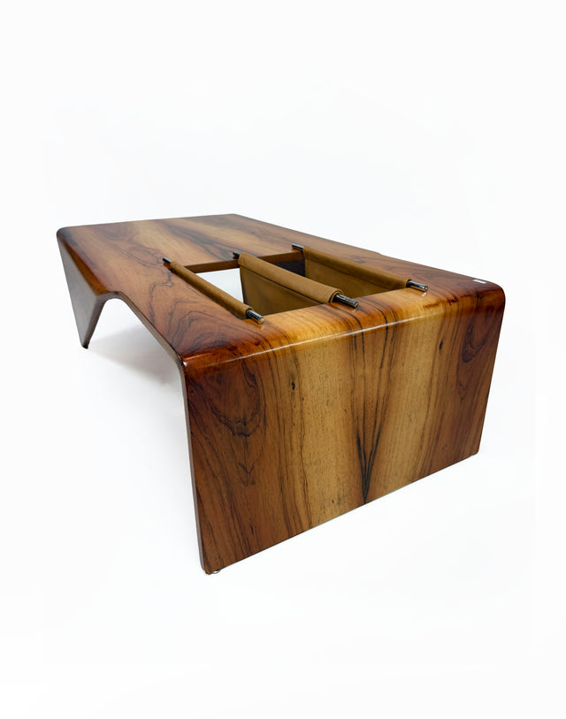 Andorinha Wood & Leather Coffee Table, circa 1960