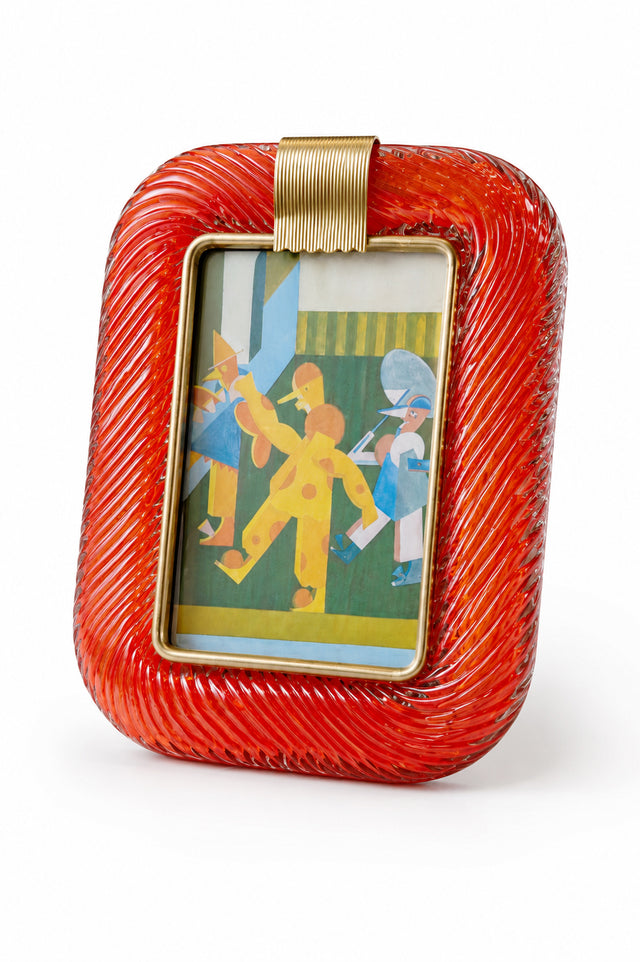Murano Glass Orange/Red Picture Frame