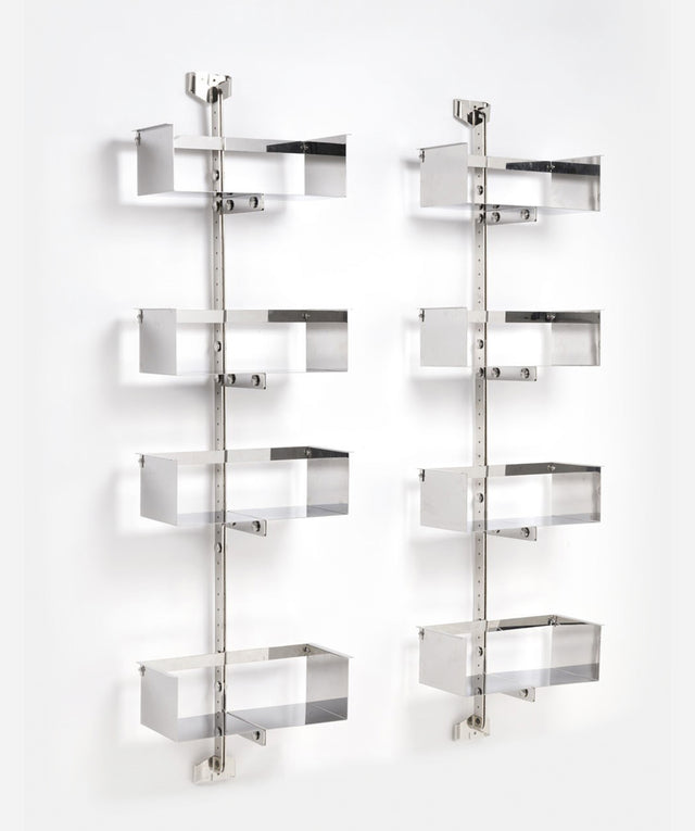 A pair of wall-mounted bookshelves, Mod. No. P700, circa 1969.