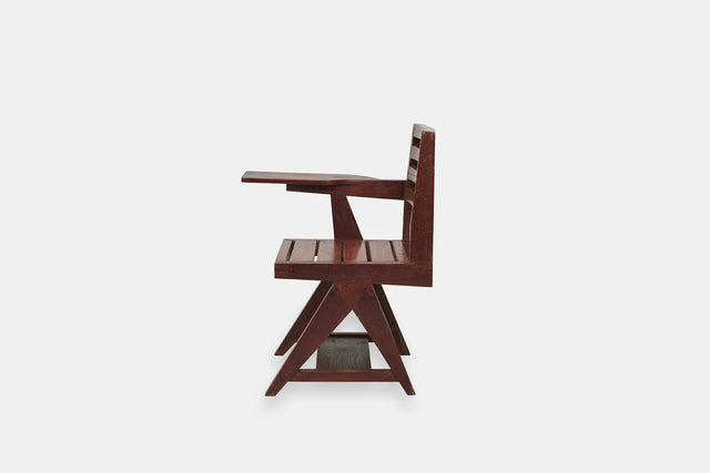 A teak paddle armchair designed for the Chandigarh University, circa 1950s