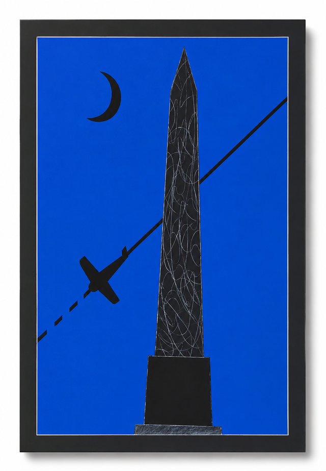 Franco Angeli (Italy, 1935-1988) Obelisco. Mixed media on canvas.
