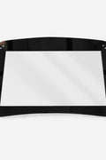 Black opaline framed mirror, circa 1960