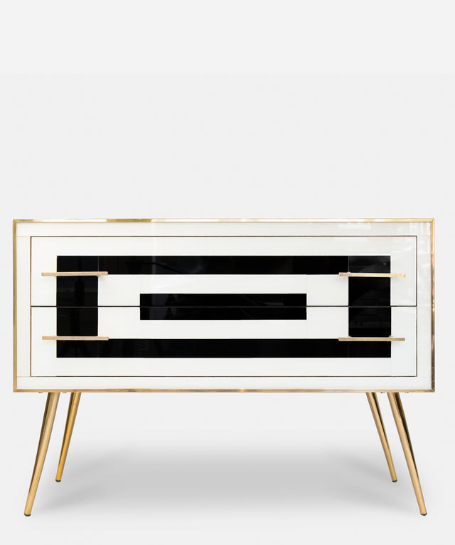 Chest of drawers in white and black, circa 1990s
