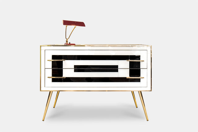 Chest of drawers in white and black, circa 1990s