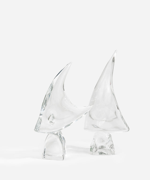 Fish and Sail decorative glasses, circa 1960