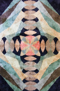 Geometric woollen rug, circa 1980