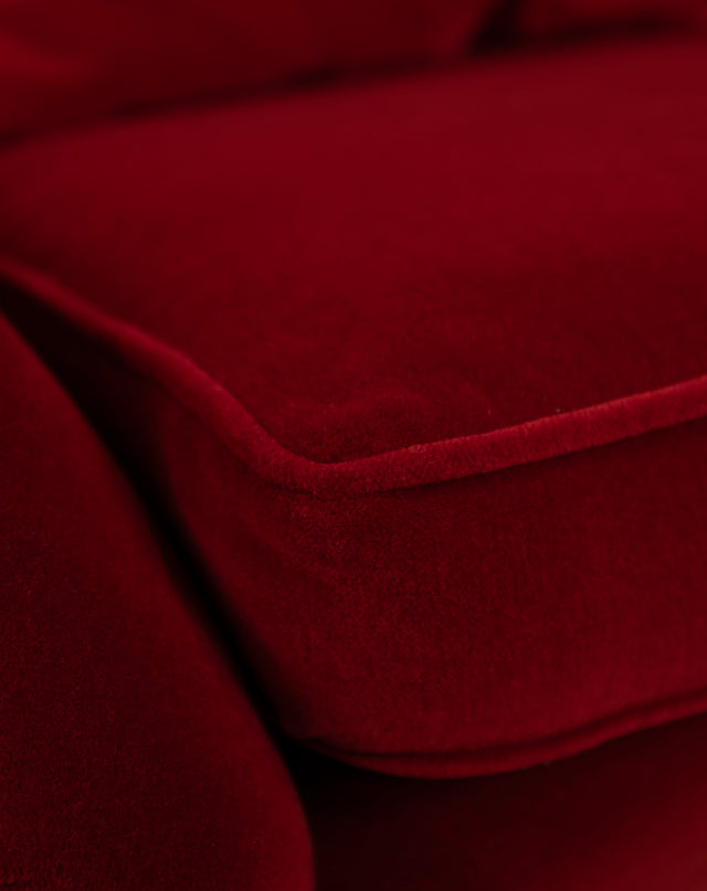 Pair of Red Velvet Armchairs by ISA Bergamo, Italy