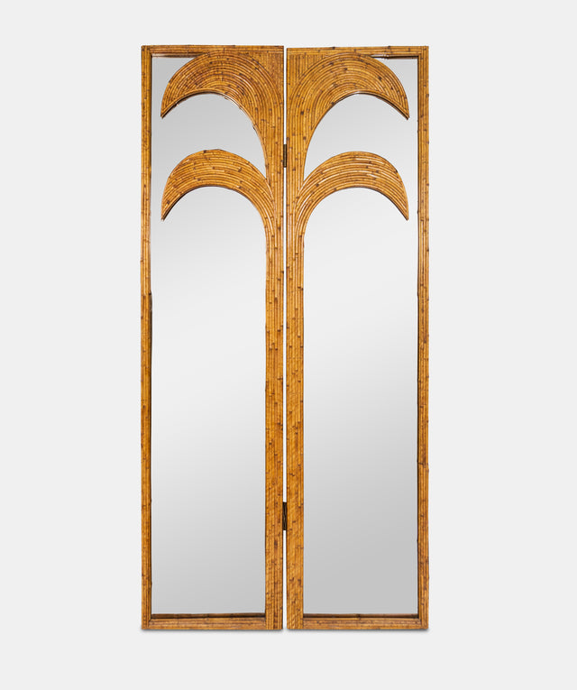 Mirrored two-fold decorative screen, circa 1970s