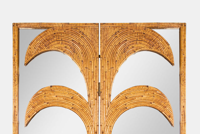 Mirrored two-fold decorative screen, circa 1970s