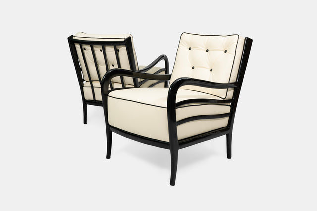 Pair of armchairs, circa 1940s.