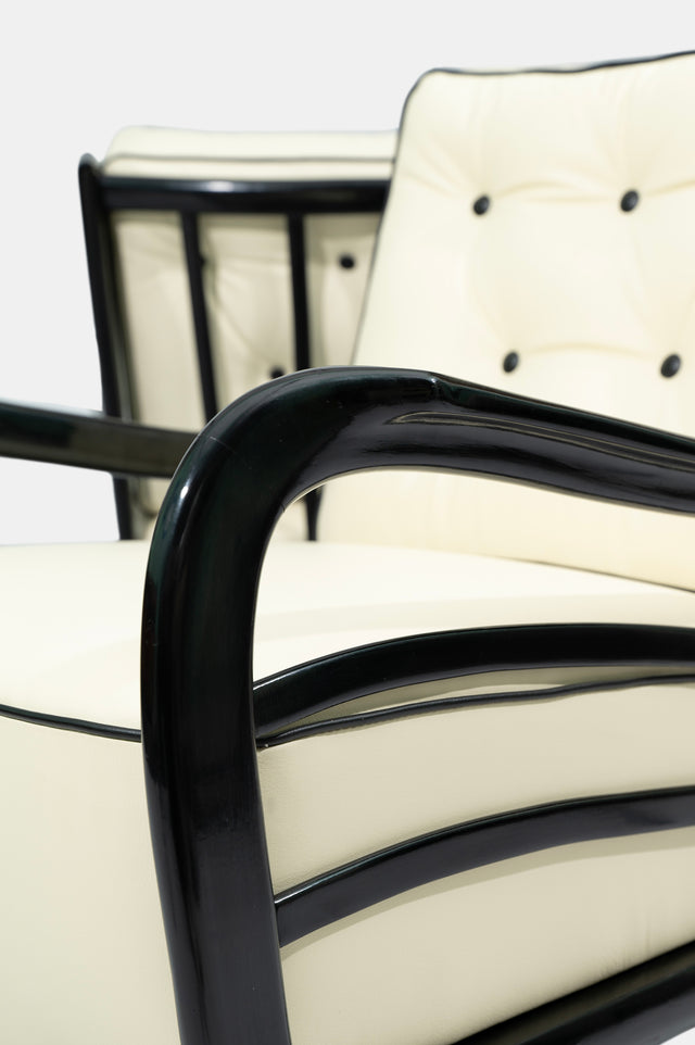 Pair of armchairs, circa 1940s.