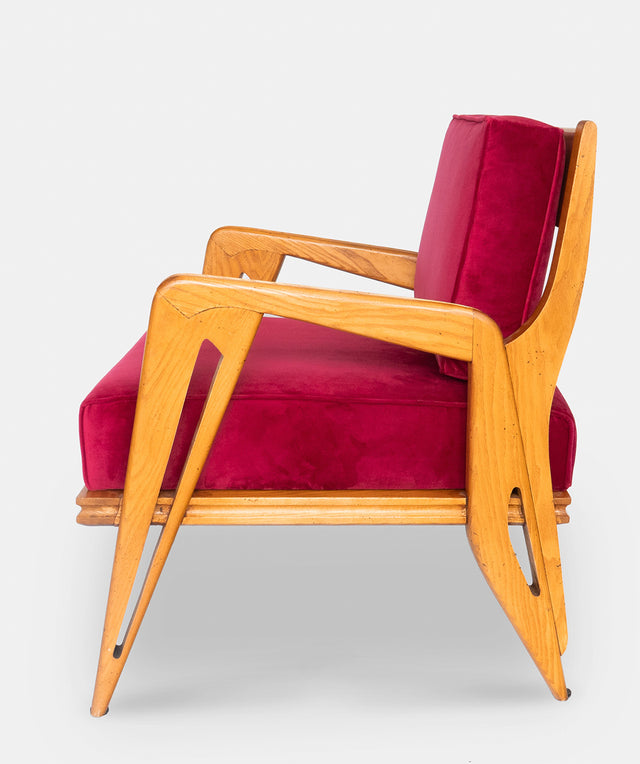 Pair of rare armchairs, circa 1950s