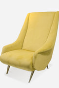 Pair of yellow armchairs, circa 1950