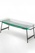 Rare Painted Glass Coffee Table, circa 1958