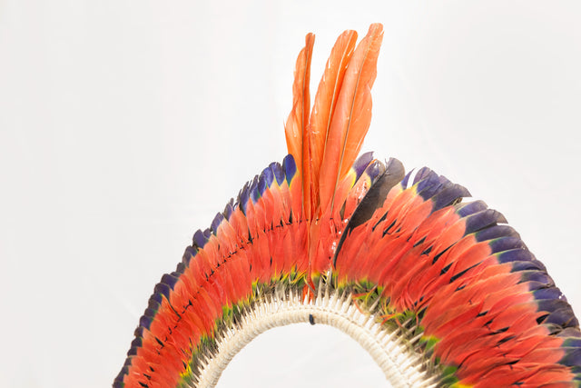 Red indigenous headdress