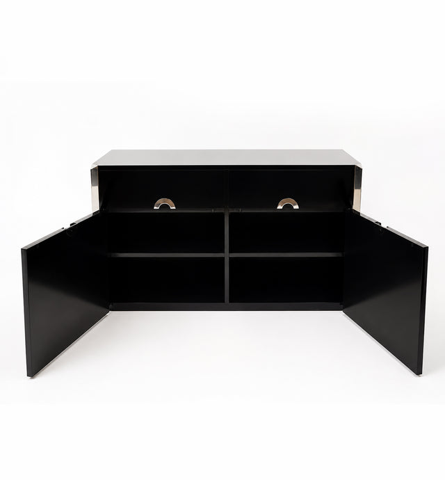 Black Laminate veneer with glossy finish Cabinet, 1970s
