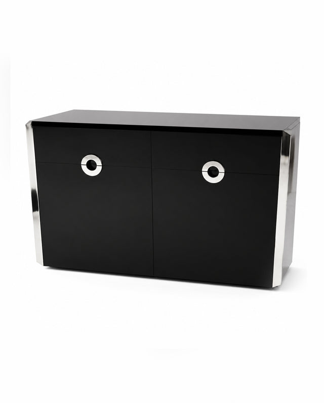 Black Laminate veneer with glossy finish Cabinet, 1970s