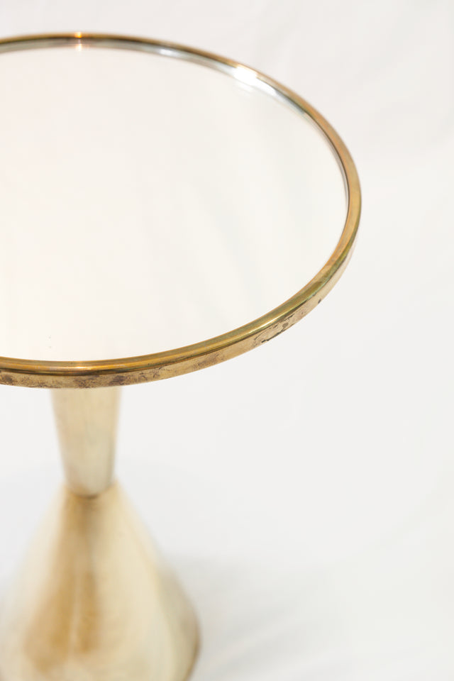 Round mirrored coffee table, circa 1980