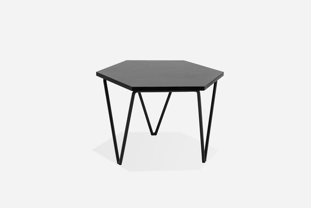 Set of seven hexagonal coffee tables, circa 1955