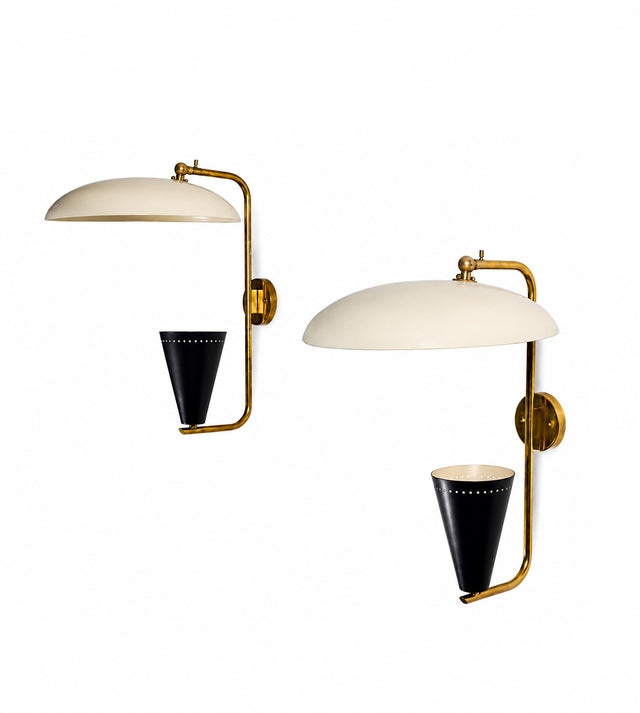 Stilnovo Pair of wall lights, circa 1955